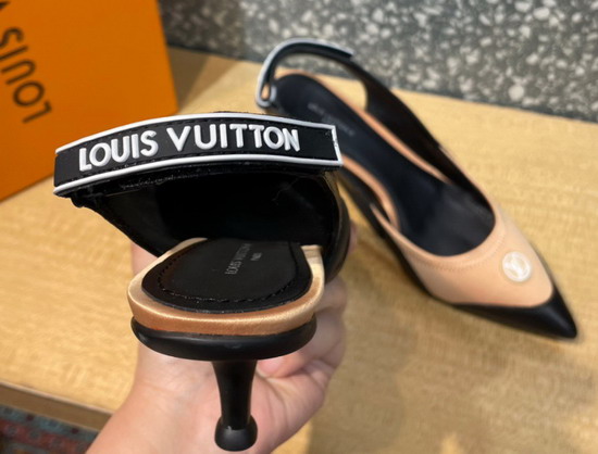 Louis Vuitton Archlight Slingback Pump Beige Technical Satin and Calf Leather 1A9QU6 Replica