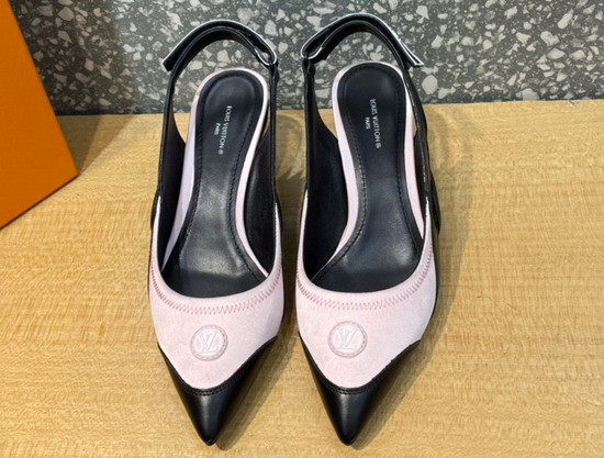 Louis Vuitton Archlight Slingback Pump Light Pink Technical Satin and Calf Leather Replica