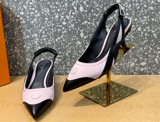 Louis Vuitton Archlight Slingback Pump Light Pink Technical Satin and Calf Leather Replica