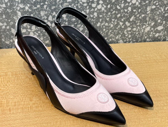 Louis Vuitton Archlight Slingback Pump Light Pink Technical Satin and Calf Leather Replica