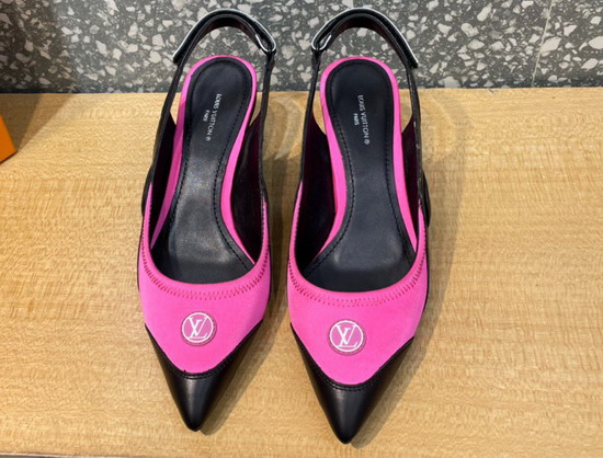 Louis Vuitton Archlight Slingback Pump Pink Technical Satin and Calf Leather 1A9QUM Replica