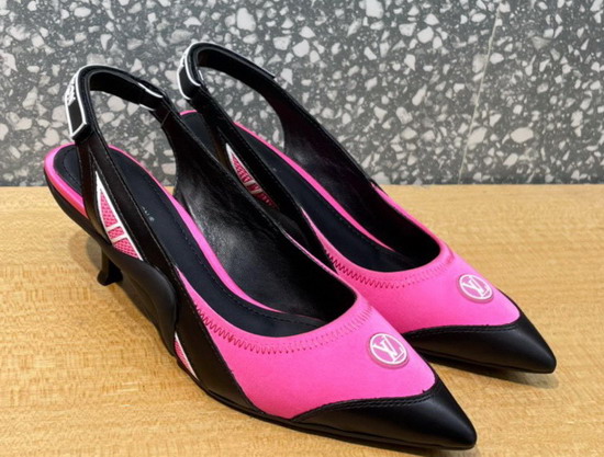 Louis Vuitton Archlight Slingback Pump Pink Technical Satin and Calf Leather 1A9QUM Replica