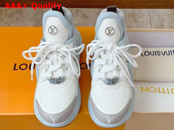 Louis Vuitton Archlight Sneaker in White Mesh and Light Blue Calf Leather Replica