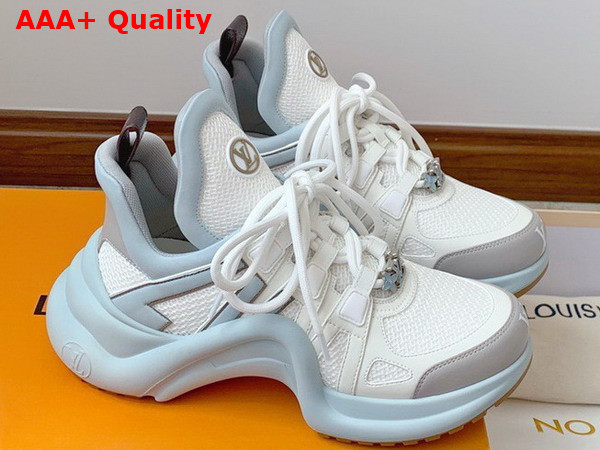 Louis Vuitton Archlight Sneaker in White Mesh and Light Blue Calf Leather Replica