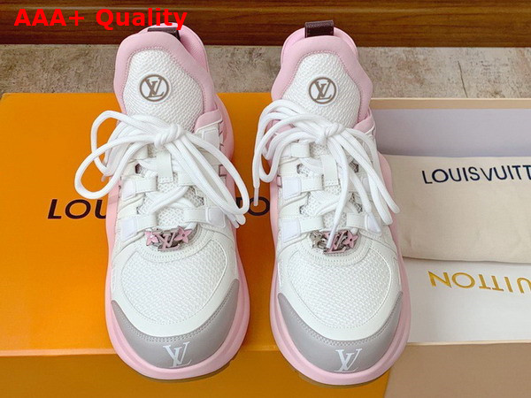 Louis Vuitton Archlight Sneaker in White Mesh and Pink Calf Leather Replica