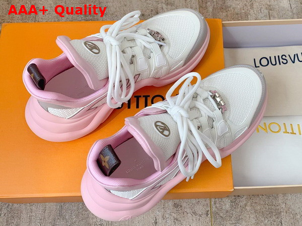 Louis Vuitton Archlight Sneaker in White Mesh and Pink Calf Leather Replica