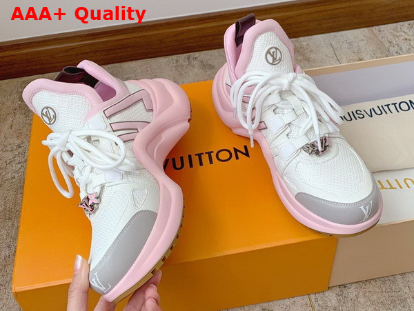 Louis Vuitton Archlight Sneaker in White Mesh and Pink Calf Leather Replica