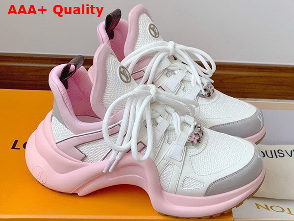 Louis Vuitton Archlight Sneaker in White Mesh and Pink Calf Leather Replica