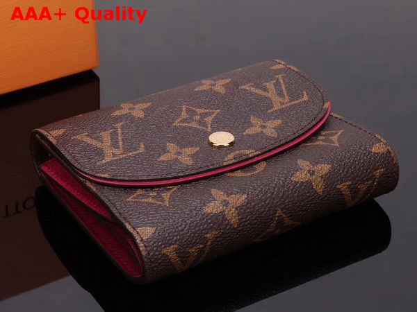 Louis Vuitton Ariane Wallet Monogram Coated Canvas with Cowhide Trim Fuchsia M62036 Replica