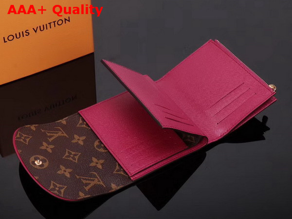 Louis Vuitton Ariane Wallet Monogram Coated Canvas with Cowhide Trim Fuchsia M62036 Replica