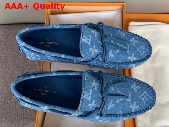 Louis Vuitton Arizona Mocassin in Blue Monogram Denim Replica