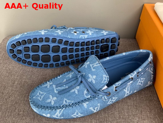 Louis Vuitton Arizona Mocassin in Blue Monogram Denim Replica