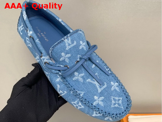 Louis Vuitton Arizona Mocassin in Blue Monogram Denim Replica