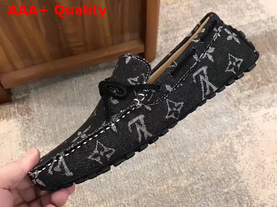 Louis Vuitton Arizona Moccasin in Black Denim Monogram Canvas Replica