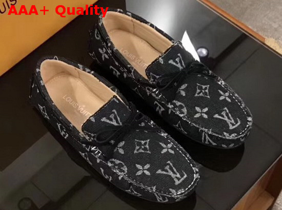 Louis Vuitton Arizona Moccasin in Black Denim Monogram Canvas Replica