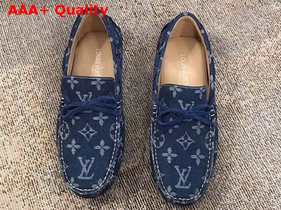 Louis Vuitton Arizona Moccasin in Navy Denim Monogram Canvas 1A4TTE Replica