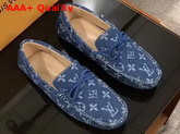 Louis Vuitton Arizona Moccasin in Navy Denim Monogram Canvas 1A4TTE Replica