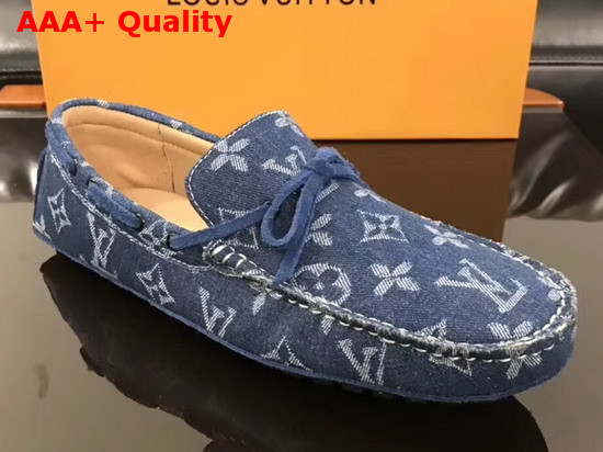 Louis Vuitton Arizona Moccasin in Navy Denim Monogram Canvas 1A4TTE Replica