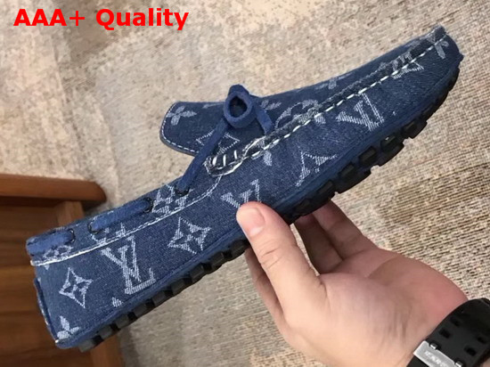 Louis Vuitton Arizona Moccasin in Navy Denim Monogram Canvas 1A4TTE Replica