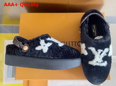 Louis Vuitton Aspen Comfort Clog in Black Shearling Replica