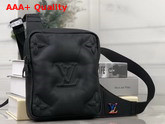 Louis Vuitton Asymmetrical Sling Bag in Black Lambskin Leather M68773 Replica