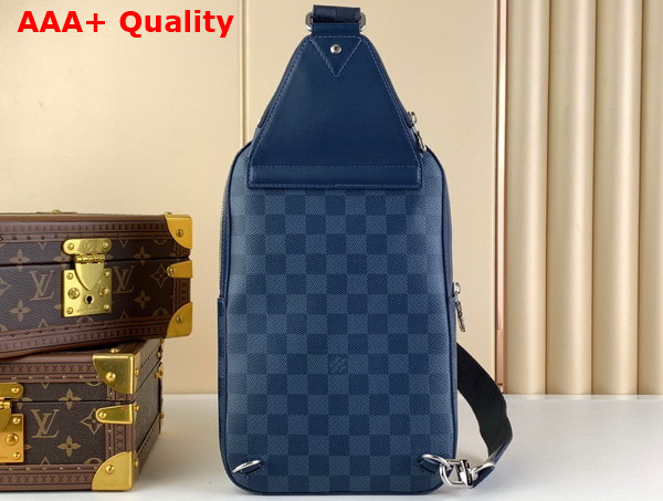 Louis Vuitton Avenue Slingbag Blue Sapphire Damier Infini Cowhide Leather and Damier Graphite Coated Canvas N40439 Replica