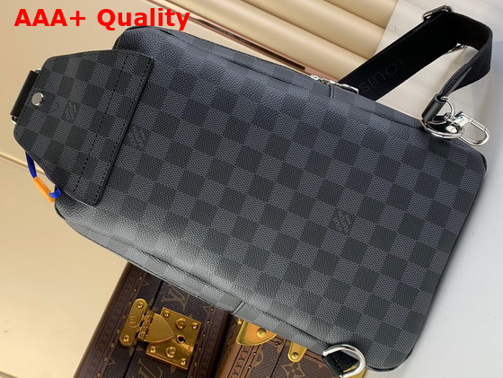 Louis Vuitton Avenue Slingbag Damier Graphite Canvas with a Pastel Print of Charging Wild Animals N45277 Replica