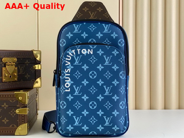 Louis Vuitton Avenue Slingbag NM in Atlantic Blue Monogram Coated Canvas M23782 Replica