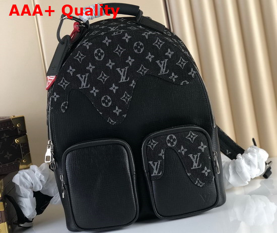 Louis Vuitton Backpack Multipockets Black Monogram Denim and Taurillon Leather M45973 Replica