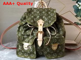 Louis Vuitton Backpack in Green Denim Monogram Canvas Replica