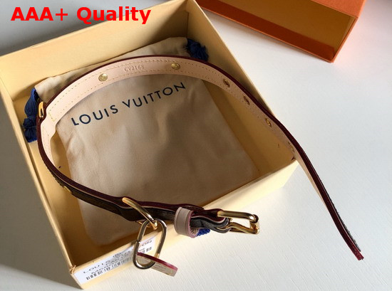 Louis Vuitton Baxter Dog Collar PM Monogram Canvas and Natural Leather Backing M58072 Replica