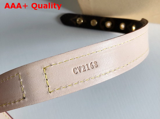 Louis Vuitton Baxter Dog Collar PM Monogram Canvas and Natural Leather Backing M58072 Replica