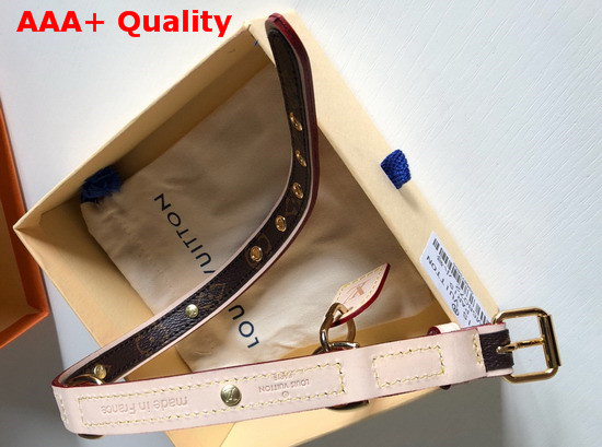 Louis Vuitton Baxter Dog Collar PM Monogram Canvas and Natural Leather Backing M58072 Replica