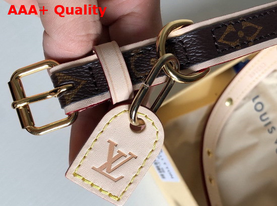 Louis Vuitton Baxter Dog Collar PM Monogram Canvas and Natural Leather Backing M58072 Replica