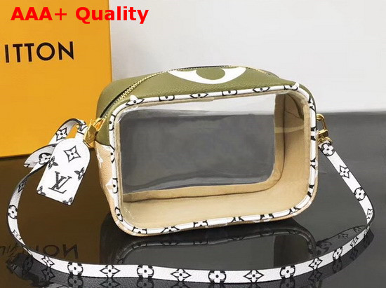 Louis Vuitton Beach Pouch Khaki Monogram Coated Canvas and Transparent PVC M67610 Replica