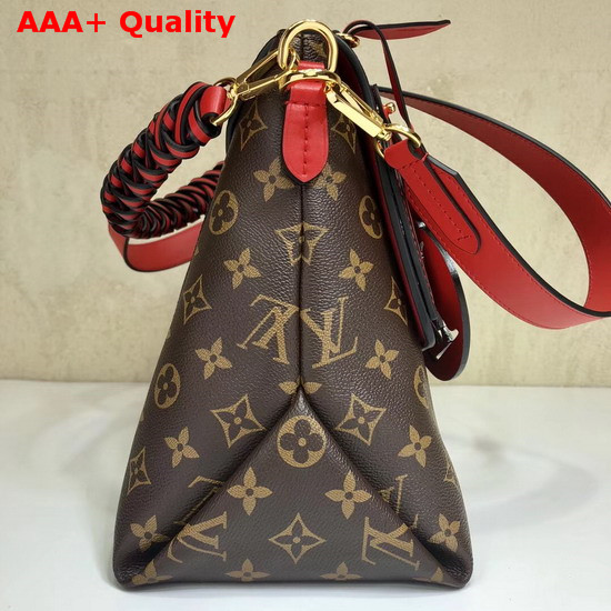 Louis Vuitton Beaubourg Monogram Coated Canvas with Red Calf Leather Shoulder Strap Replica