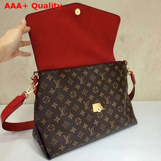 Louis Vuitton Beaubourg Monogram Coated Canvas with Red Calf Leather Shoulder Strap Replica