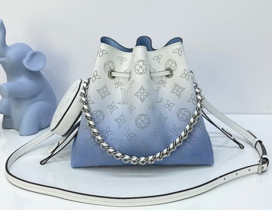 Louis Vuitton Bella Bucket Bag in Blue Mahina Leather Gradient Color M57856 Replica