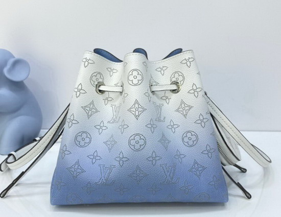 Louis Vuitton Bella Bucket Bag in Blue Mahina Leather Gradient Color M57856 Replica