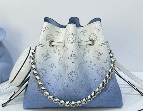 Louis Vuitton Bella Bucket Bag in Blue Mahina Leather Gradient Color M57856 Replica