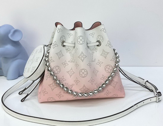 Louis Vuitton Bella Bucket Bag in Light Pink Mahina Leather Gradient Color M57855 Replica