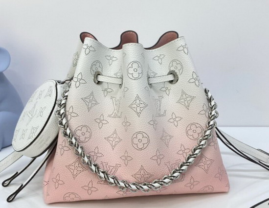 Louis Vuitton Bella Bucket Bag in Light Pink Mahina Leather Gradient Color M57855 Replica