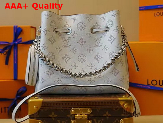 Louis Vuitton Bella Bucket Bag in Snow White Mahina Perforated Calf Leather M58480 Replica