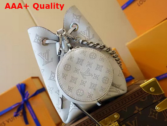 Louis Vuitton Bella Bucket Bag in Snow White Mahina Perforated Calf Leather M58480 Replica