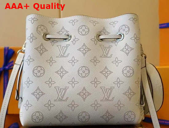 Louis Vuitton Bella Bucket Bag in Snow White Mahina Perforated Calf Leather M58480 Replica