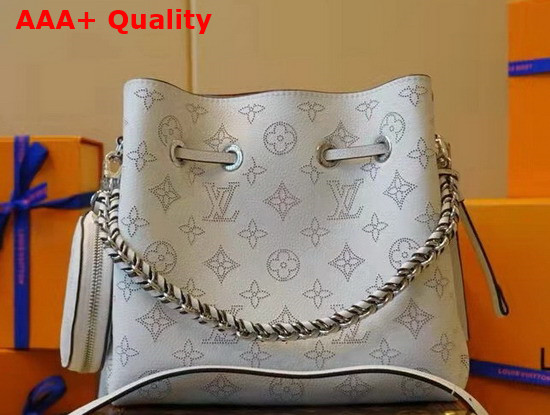 Louis Vuitton Bella Bucket Bag in Snow White Mahina Perforated Calf Leather M58480 Replica