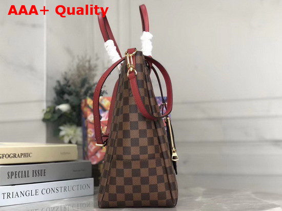 Louis Vuitton Belmont MM Damier Coated Canvas and Cherry Berry Smooth Cowhide Trim N60293 Replica