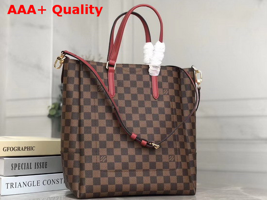 Louis Vuitton Belmont MM Damier Coated Canvas and Cherry Berry Smooth Cowhide Trim N60293 Replica