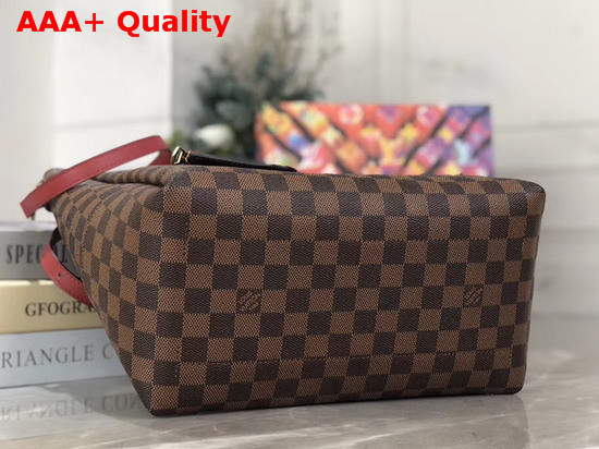 Louis Vuitton Belmont MM Damier Coated Canvas and Cherry Berry Smooth Cowhide Trim N60293 Replica