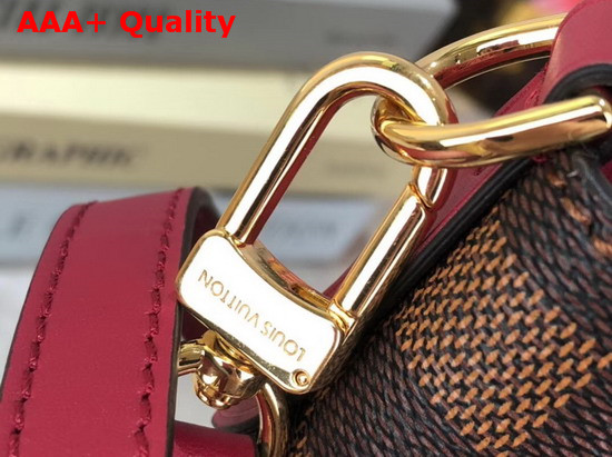 Louis Vuitton Belmont MM Damier Coated Canvas and Cherry Berry Smooth Cowhide Trim N60293 Replica